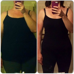 Before/After 85 Pounds: front view of Leah